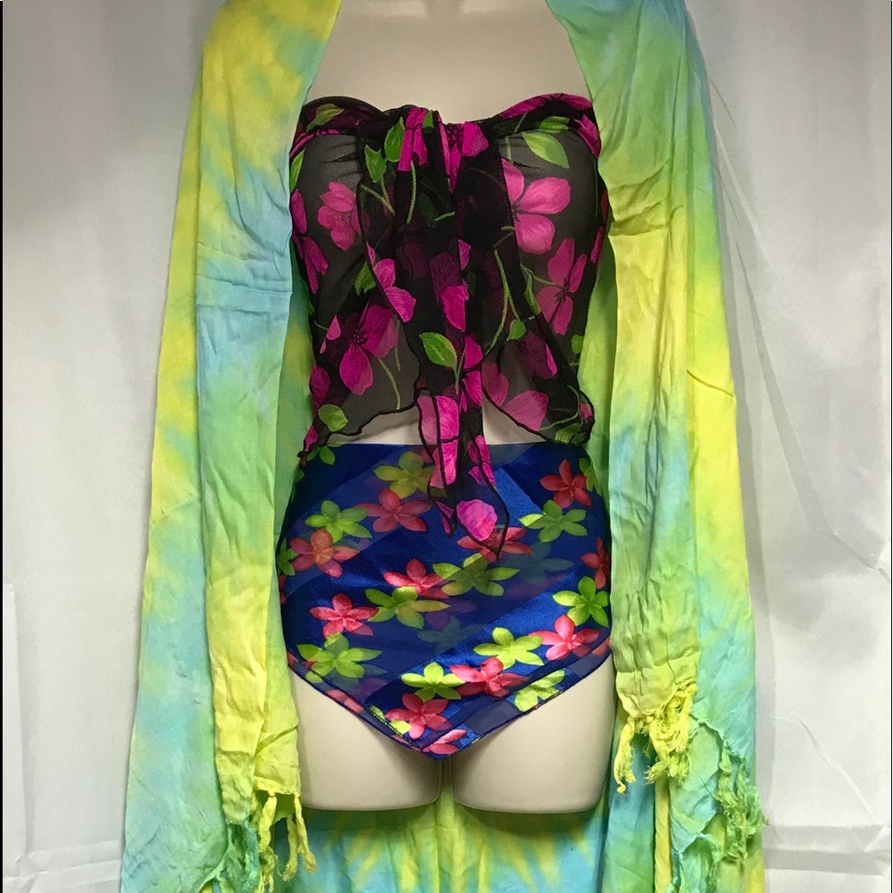 🌟Spin art tyed dyed sarong scarf 60x40 nwot